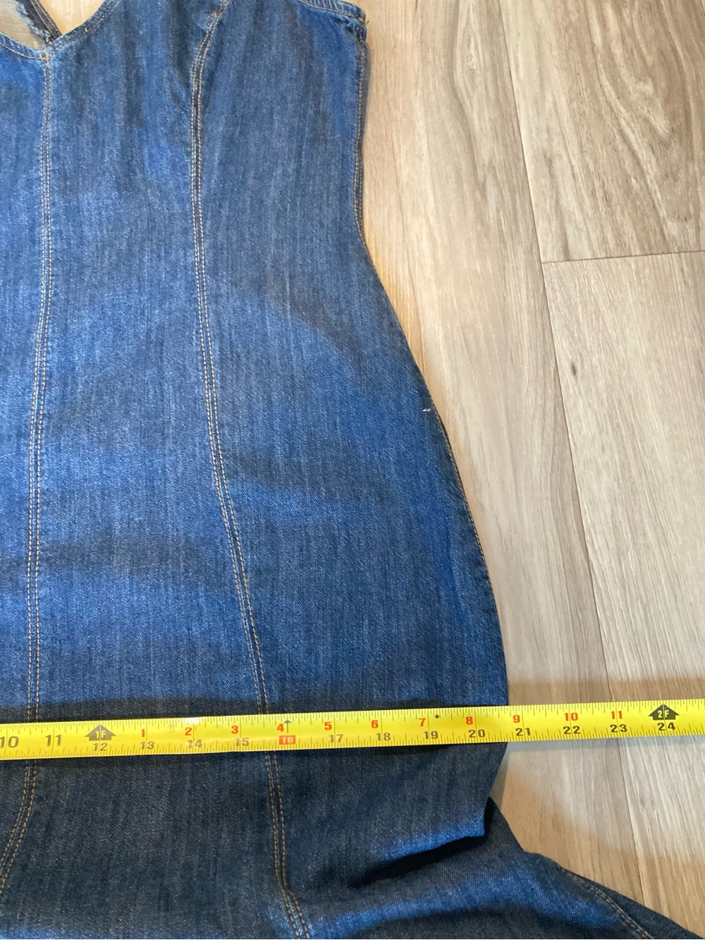 Reformation Serafina Denim Midi Dress Size 10 Dark Wash Mermaid Flare $248 - Picture 7 of 14